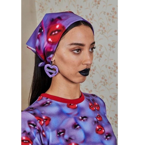 Marc Jacobs FACES Bandana Face Print Scarf HEAVEN - Picture 4 of 5